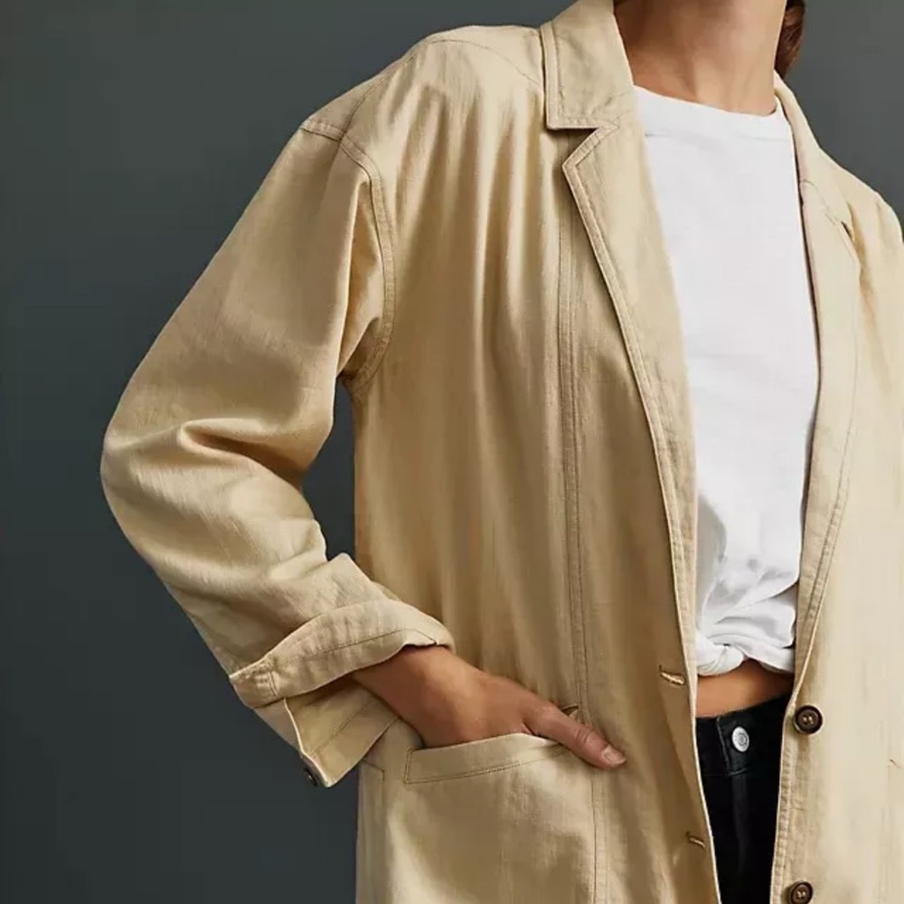 NWT I Pilcro I Khaki Lightweight Relaxed Blazer I XS I Anthropologie